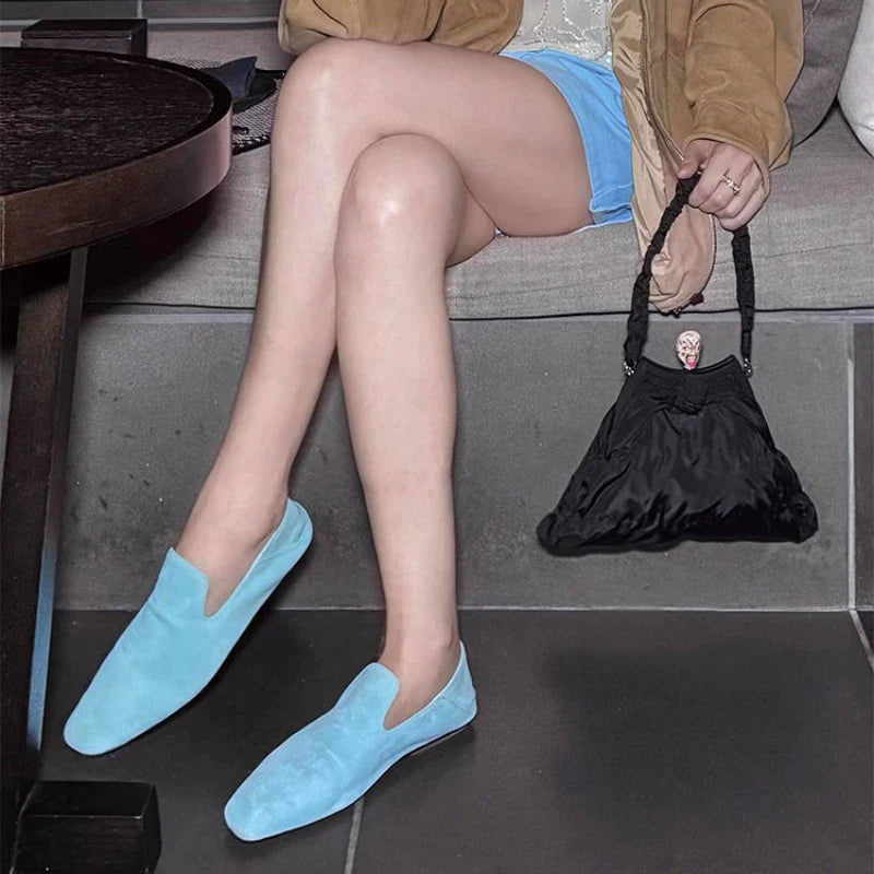 Loafers Comfortable Commuter Shoes Casual Flats Walking Schoenen Dames Sliders Square Head Flat Sho