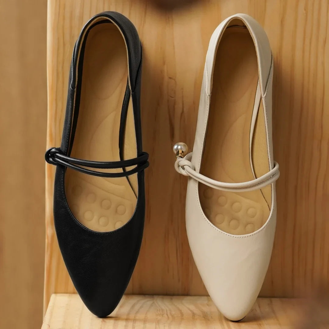 Plus size 34-41 genuine leather pointed toe Mary Jane pumps 3cm kitten heel elegant daily dress heeled shoes sale