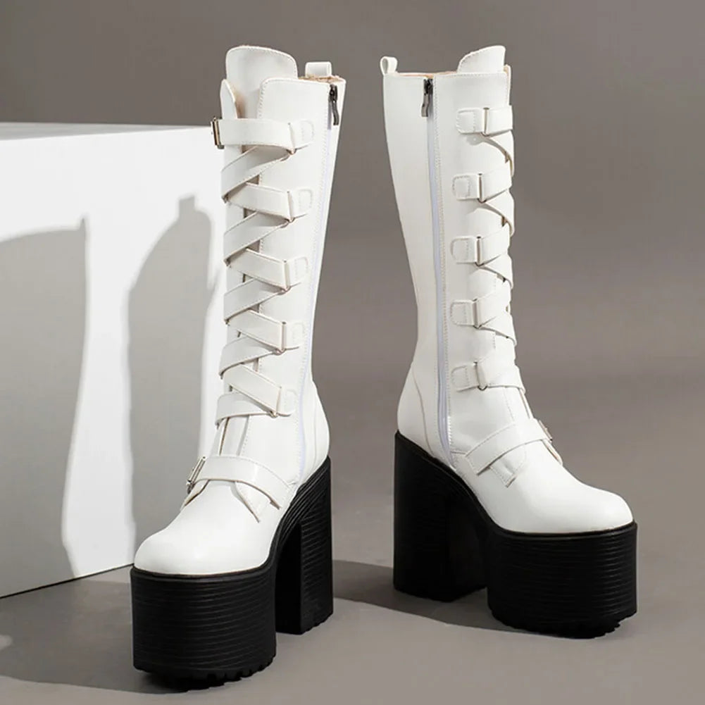 Platform Ankle Boots Brand Design Great Quality Gothic Style Comfy Cool Street Shoes Boots Big Size 43