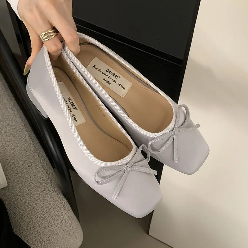 Shallow Flats Slip On Shoes Slides Silk Butterfly-Knot Footwear Flats With Shoes
