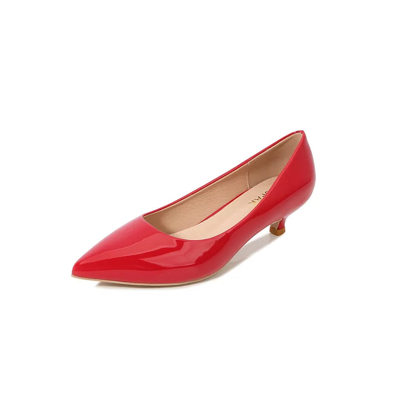 elegant patent leather shoes pointed toe candy color low heel pumps shallow mouth single leather pumps big size 43