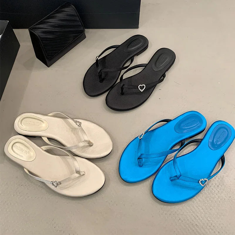 Round Toe Flats Slippers Shoes In Beach Slides Flats Sandals Shoes Flip flops