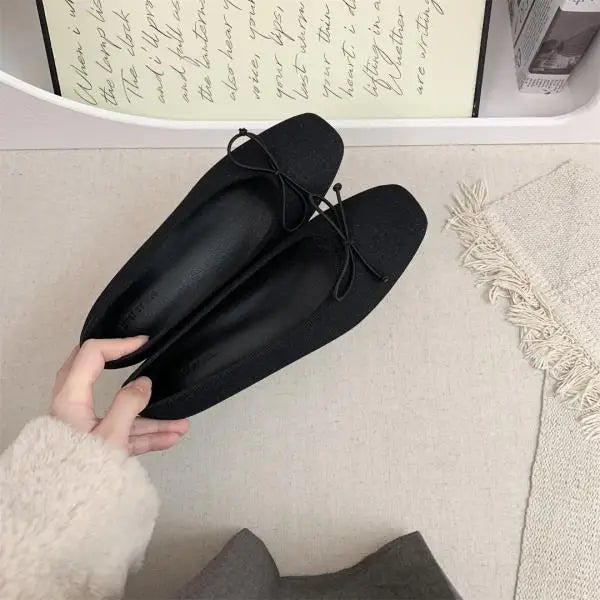 Increas Height Shoes Square Toe Casual Sneakers Clogs Platform All-Match Dress Flats Slip-on M