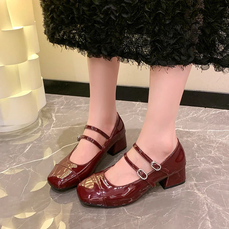 Lolita Mary Jane Shoes Causal Formal Versatile High Heel Shoes Wedding Party Elegant Dress Pumps