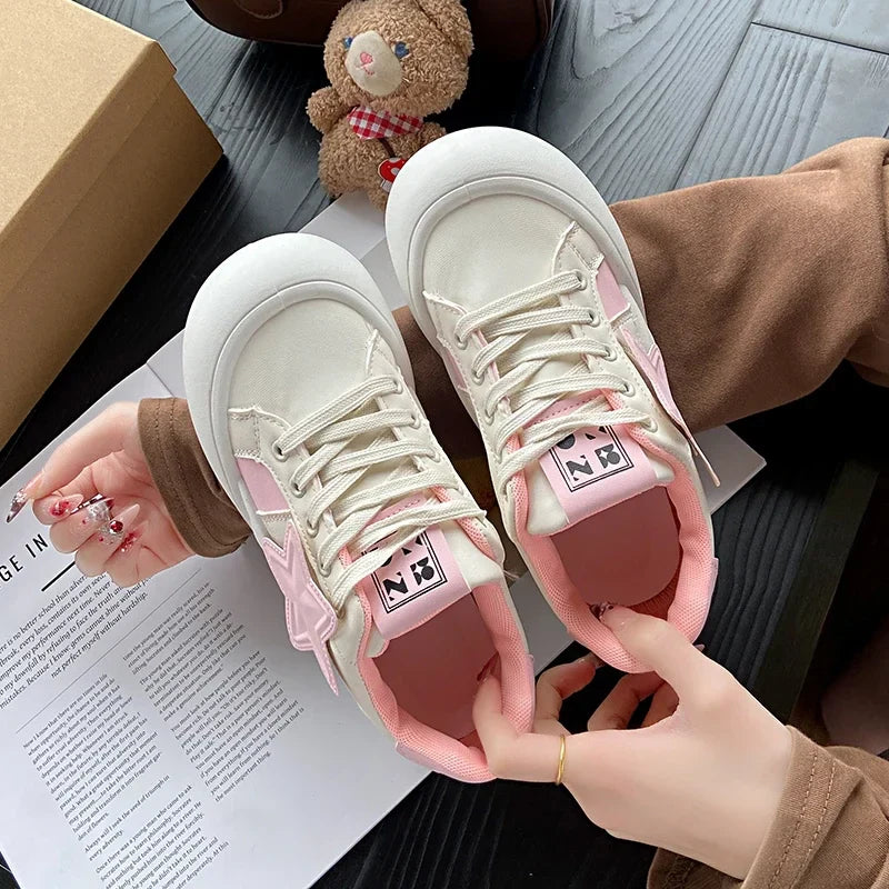 Girl Thick Bottom Round Head Star Shoes To Wear Comfortable Sports Shoes Casual Bread Shoes