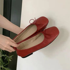 Flats Soft Leather Eelgant Brand Round Toe Shallow Slip On Casual Ballet Shoes