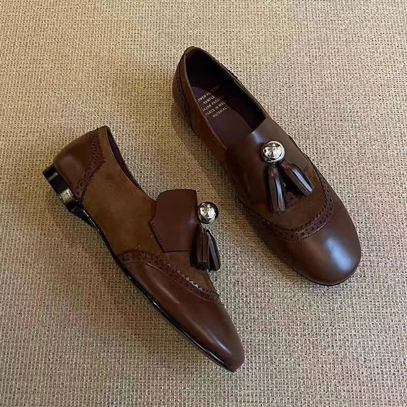 Flats Loafers Shoes Casual Mary Jane Dress Walking Pu Leather Lolitas Round-toed Shoes