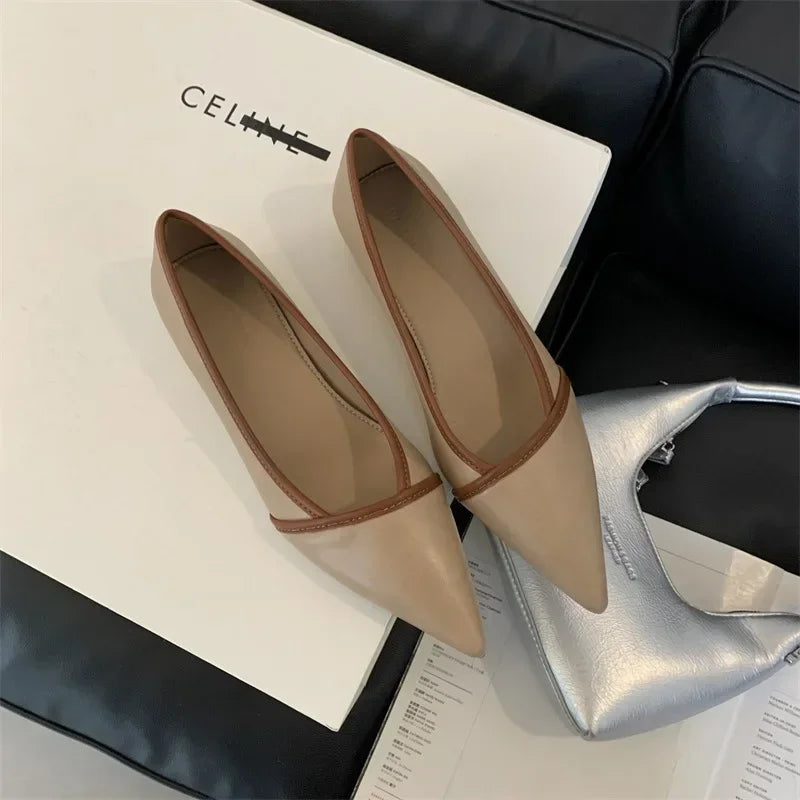 Elegant Pointed Toe Comfort Soft Leather Wedge Shoes Shoes Office Flats Loafers