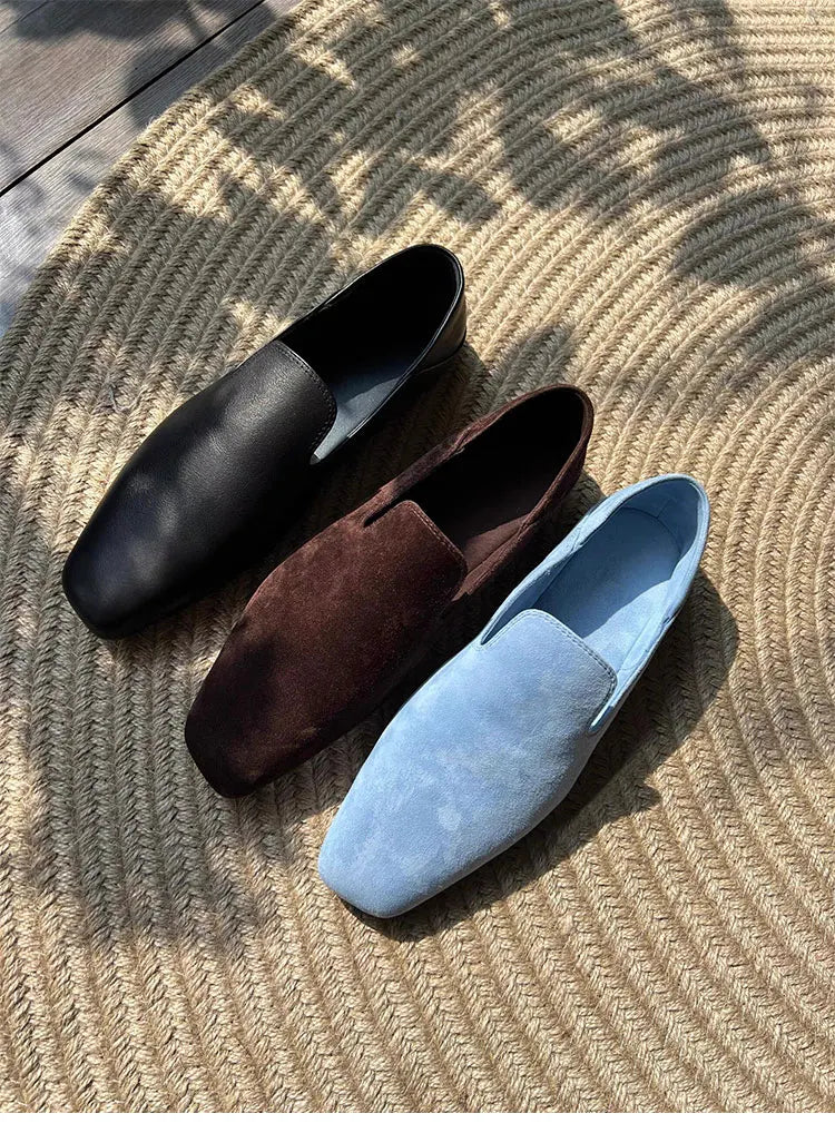 Loafers Comfortable Commuter Shoes Casual Flats Walking Schoenen Dames Sliders Square Head Flat Sho