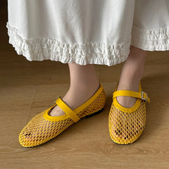 Kcenid Red Black Ballet Flat Shoes