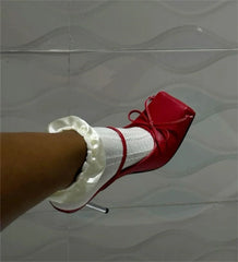Ballerinas Shoes High Heels Mules Square Toe Slingback 39 Wedding White Brand Shoes Sandals