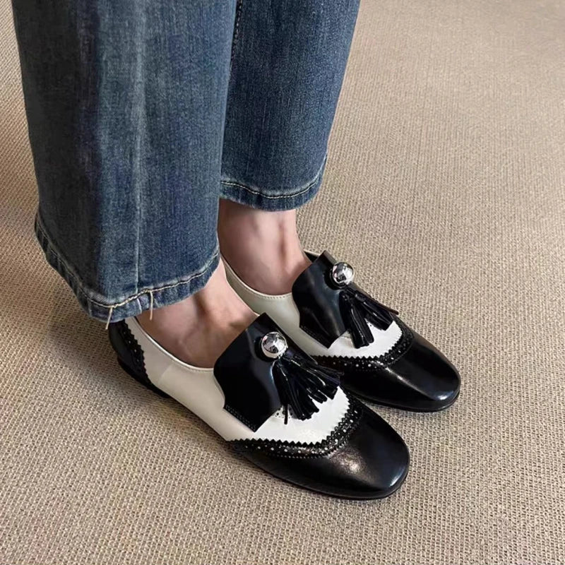 Flats Loafers Shoes Casual Mary Jane Dress Walking Pu Leather Lolitas Round-toed Shoes