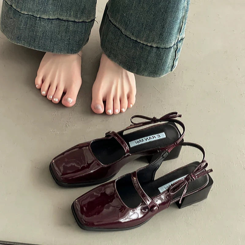 Cover Toe Sandals Ankle Buckle Party Dress Singbacks Mules Shoes Zapatos De Mujer