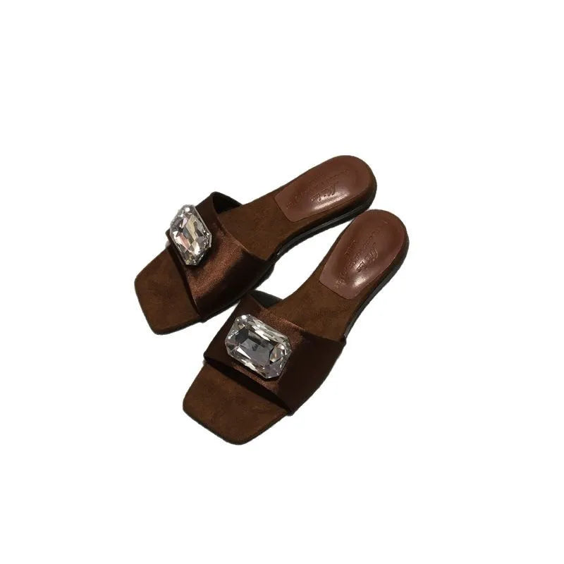 Low Shoes PU Hoof Heels Rome Fabric Rubber Shoes Low Hoof Heels PU Rubber Rome