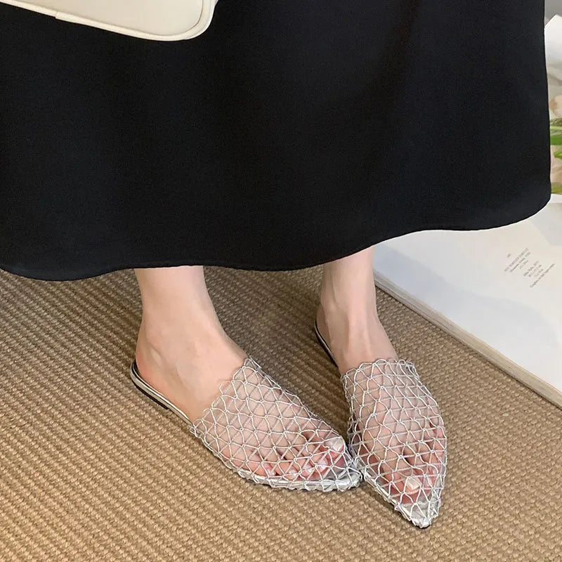 Pointed Toe Flats Slippers Footwear Sandals Shoes Beach Slides Flats Slippers Shoes