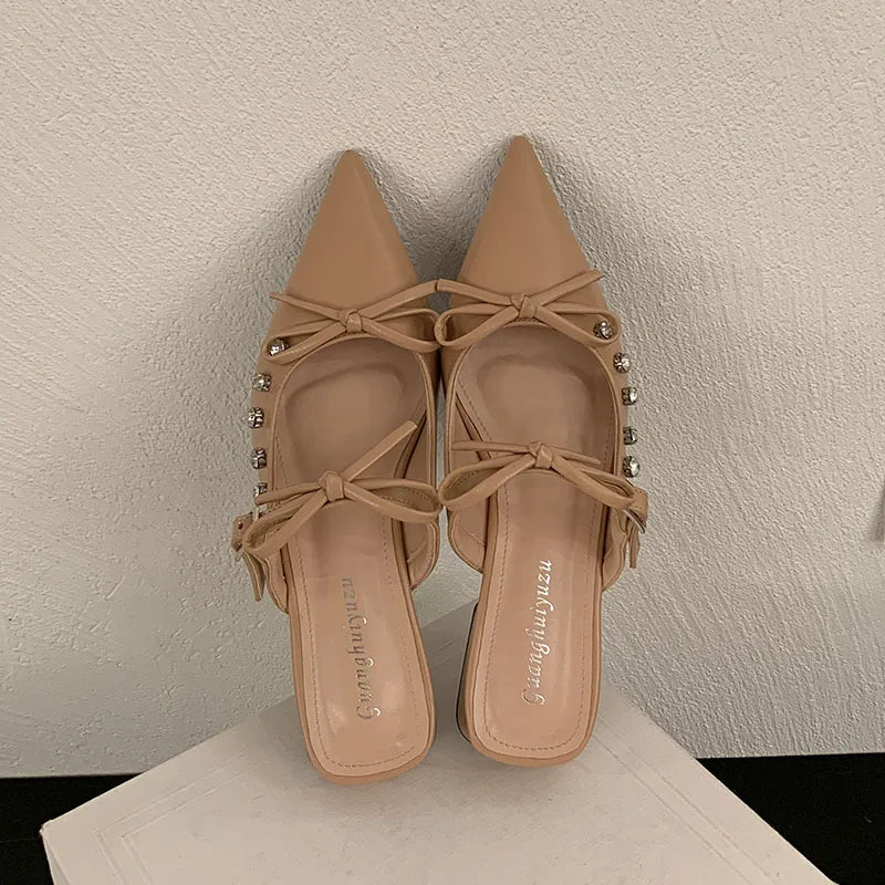 Butterfly-Knot Footwear Flats With Shoes