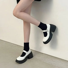 Platform Mary Jane Shoes Shoes Thick Heels Trendy Street Lolita Shoes Round Toe Ankle Strap Pumps