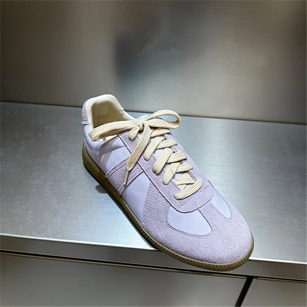 Genuine Leather Sneakers Cross-tied Comfort Casual Flats Shoes Woman High Quality Sport Shoes Sneakers