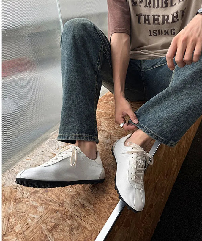 Men High Quality Lace-Up Comfortable Soft Sole Flatsshoes Outdoor Casual Breathable Sneakers Fitness Shoes Male Shoes