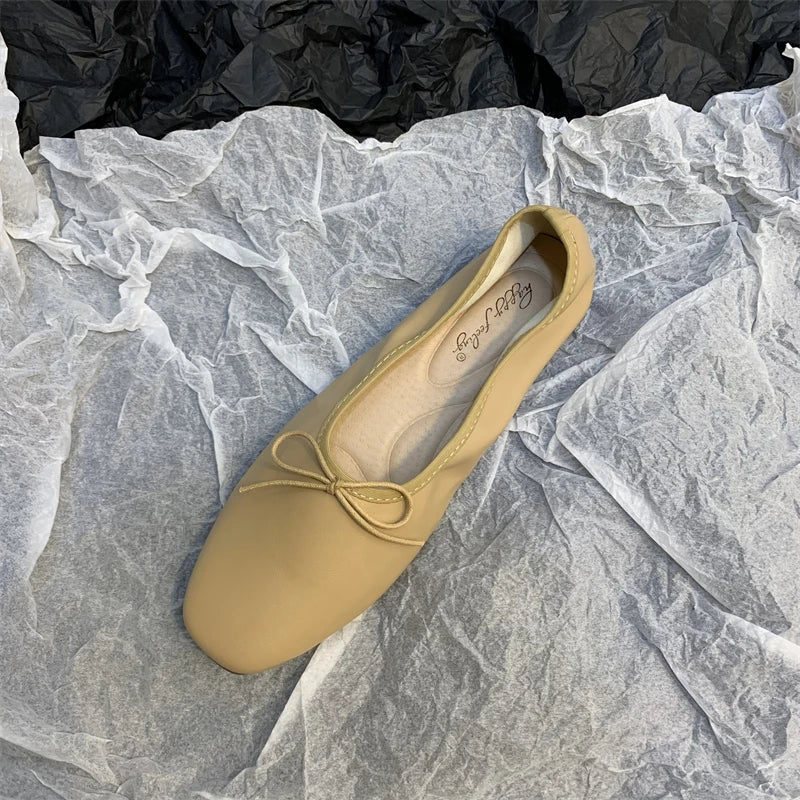 Flats Ballerina Shoes Brand Square Toe Flat Ballet Shoe Casual Slip On Loafers zapato