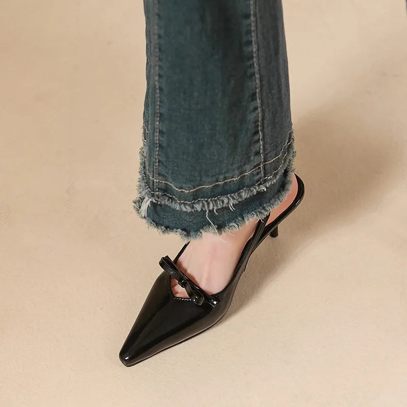 Solid Color High-heeled Sandals