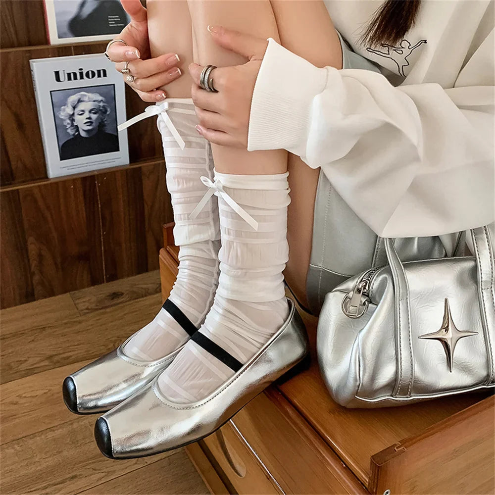 Genuine Leather Mary Jane Flats Shoes Buckles Casual Square Toe Shoes Flats