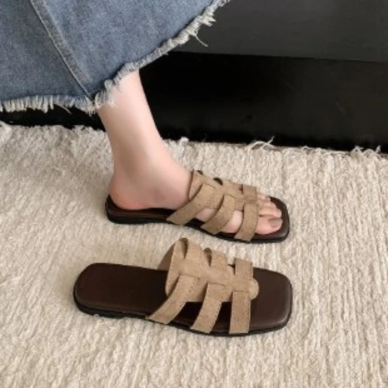 Slippers Flat Bottom Non-slip Outdoor Open Toe Beach Sandals Design Slides