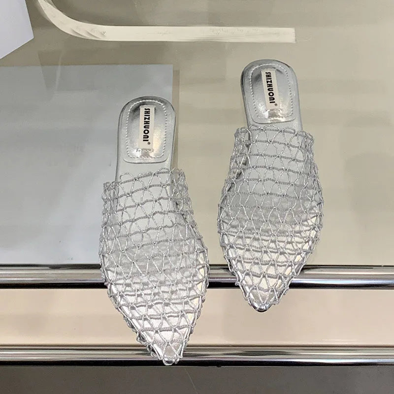 Pointed Toe Flats Slippers Footwear Sandals Shoes Beach Slides Flats Slippers Shoes