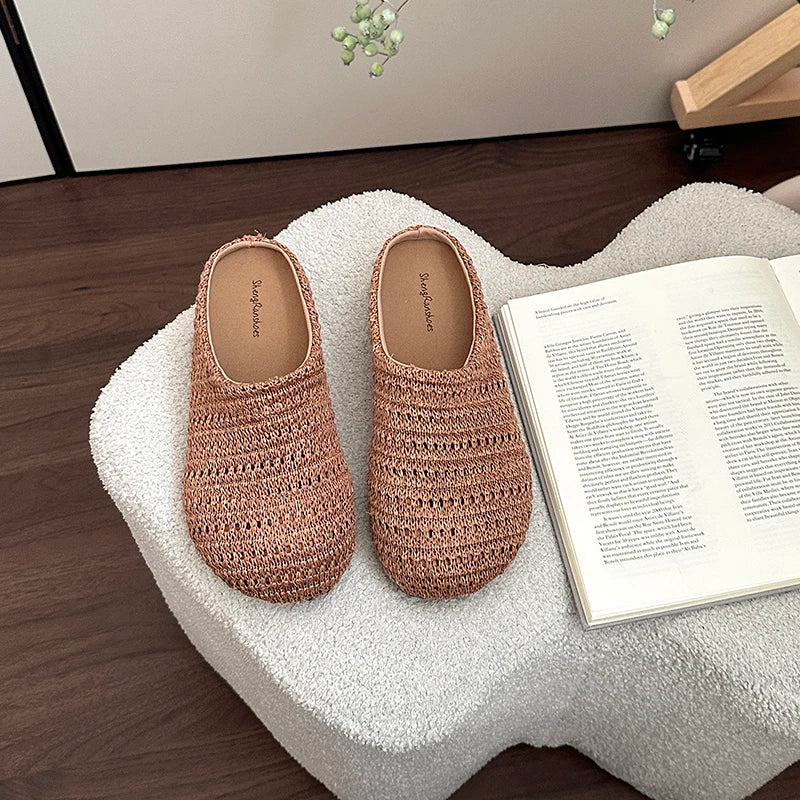 Breathable Hollow Out Mules Slippers Slip On Singbacks Shoes Casual Dress Slides