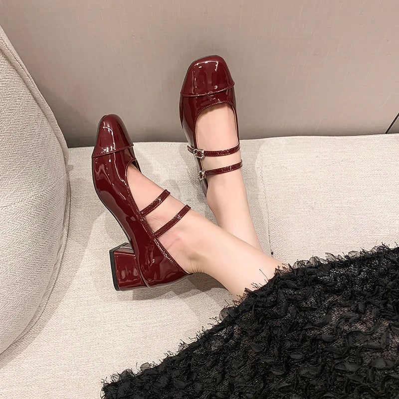 Lolita Mary Jane Shoes Causal Formal Versatile High Heel Shoes Wedding Party Elegant Dress Pumps