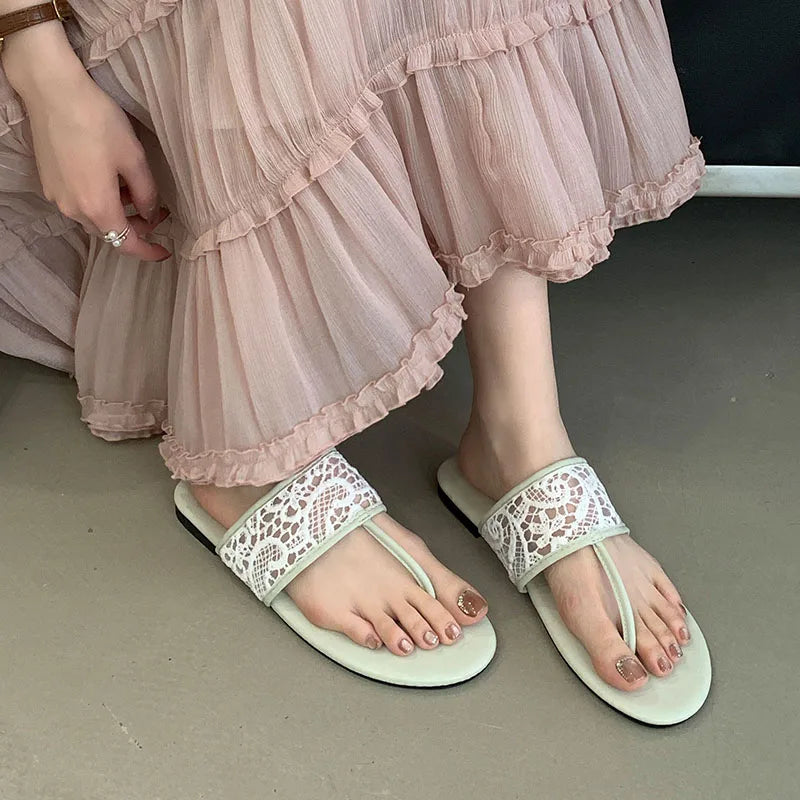 Beach Slides Round Toe Flats Slippers Shoes Flip flops Flats Sandals Shoes