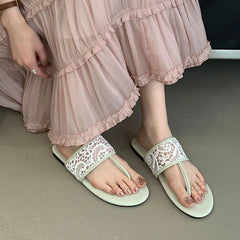 Beach Slides Round Toe Flats Slippers Shoes Flip flops Flats Sandals Shoes