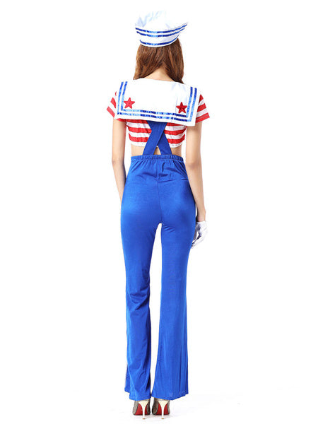 Sailor Costume Mardi Gras USA Flag Stripe Jumpsuit