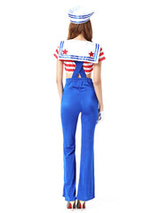 Sailor Costume Mardi Gras USA Flag Stripe Jumpsuit