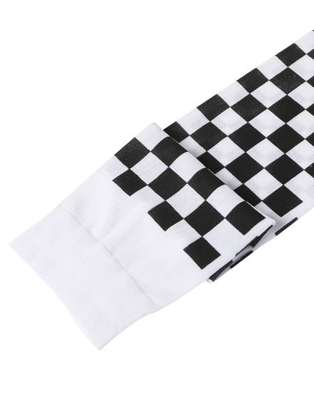 Saloon Stockings Plaid Knee High Socks Halloween Cosplay Costume Accessories