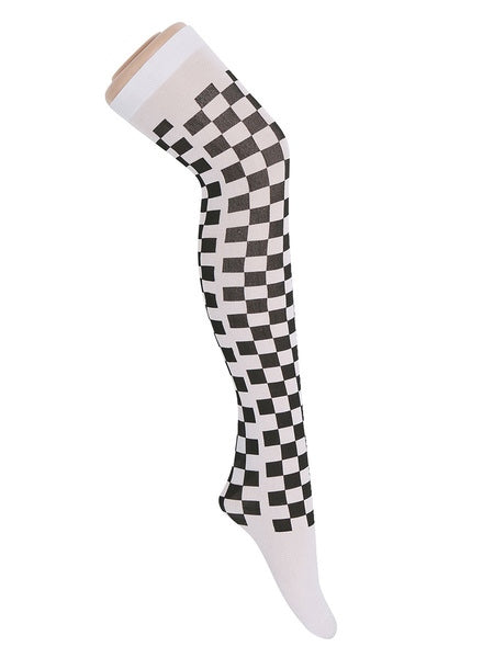 Saloon Stockings Plaid Knee High Socks Halloween Cosplay Costume Accessories
