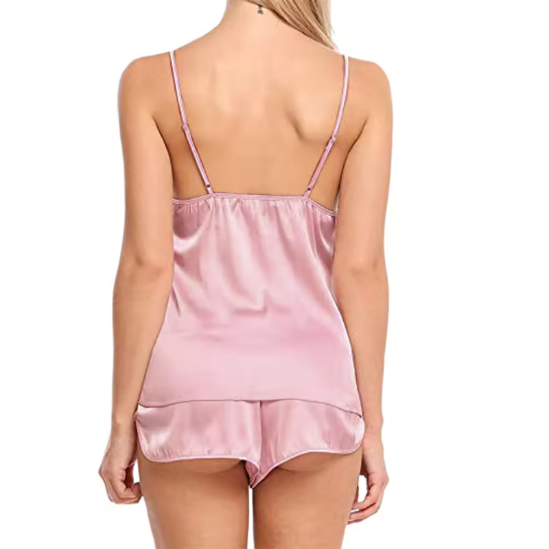 Satin Silk Top And Shorts Nightwear Suits Sleeveless Tops