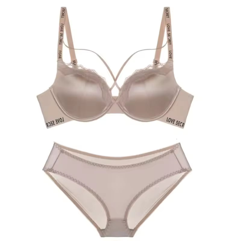 Satin Wireless Bust Lift Anti Sagging Enhanced Shape AU Lingerie Cross Front Bra