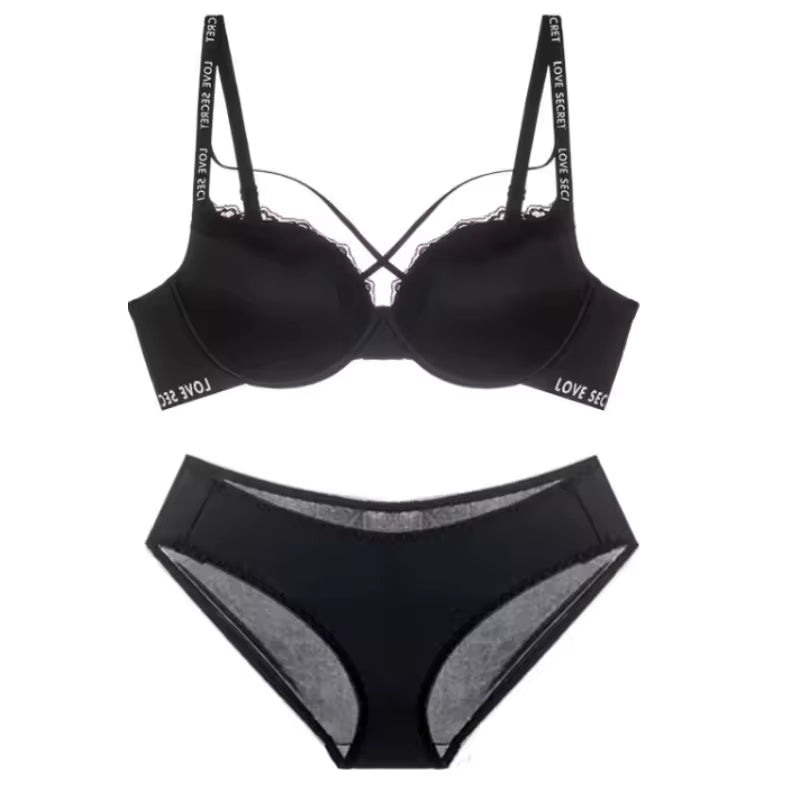 Satin Wireless Bust Lift Anti Sagging Enhanced Shape AU Lingerie Cross Front Bra