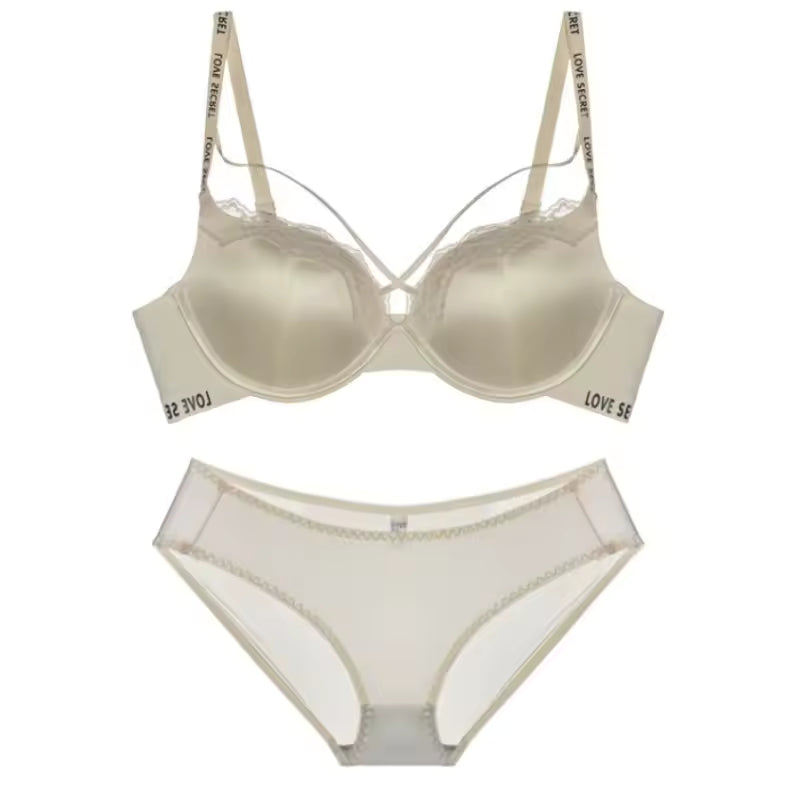 Satin Wireless Bust Lift Anti Sagging Enhanced Shape AU Lingerie Cross Front Bra