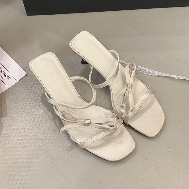 Slip Thin Heels Shoes In Butterfly-Knot High Heels Pumps Shoes