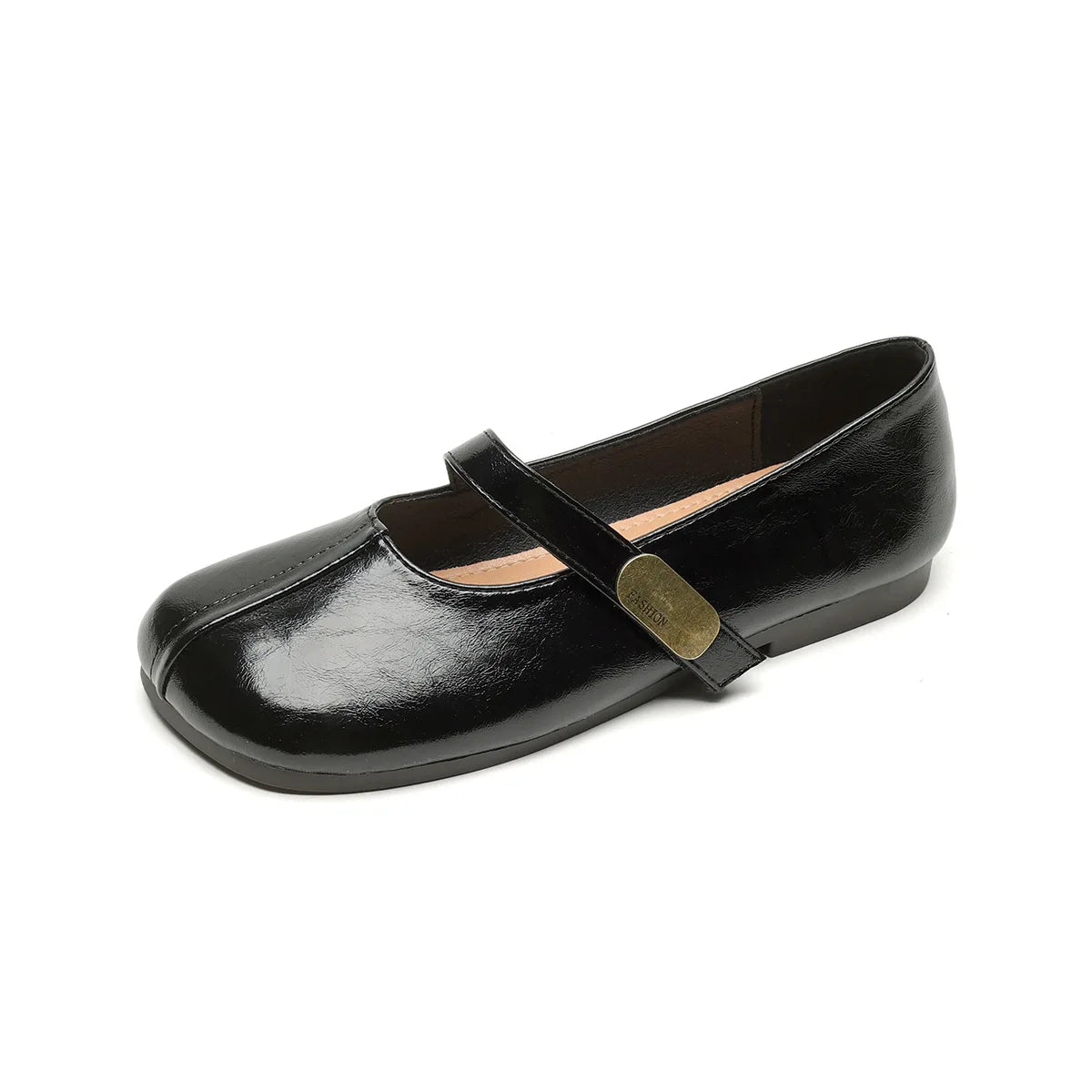 Retro Belt Strap Mary Janes Woman Lolita Flats Shoes Square Toe Cozy Slip On Loafers Solid Pu Leather Mocasines De Mujer