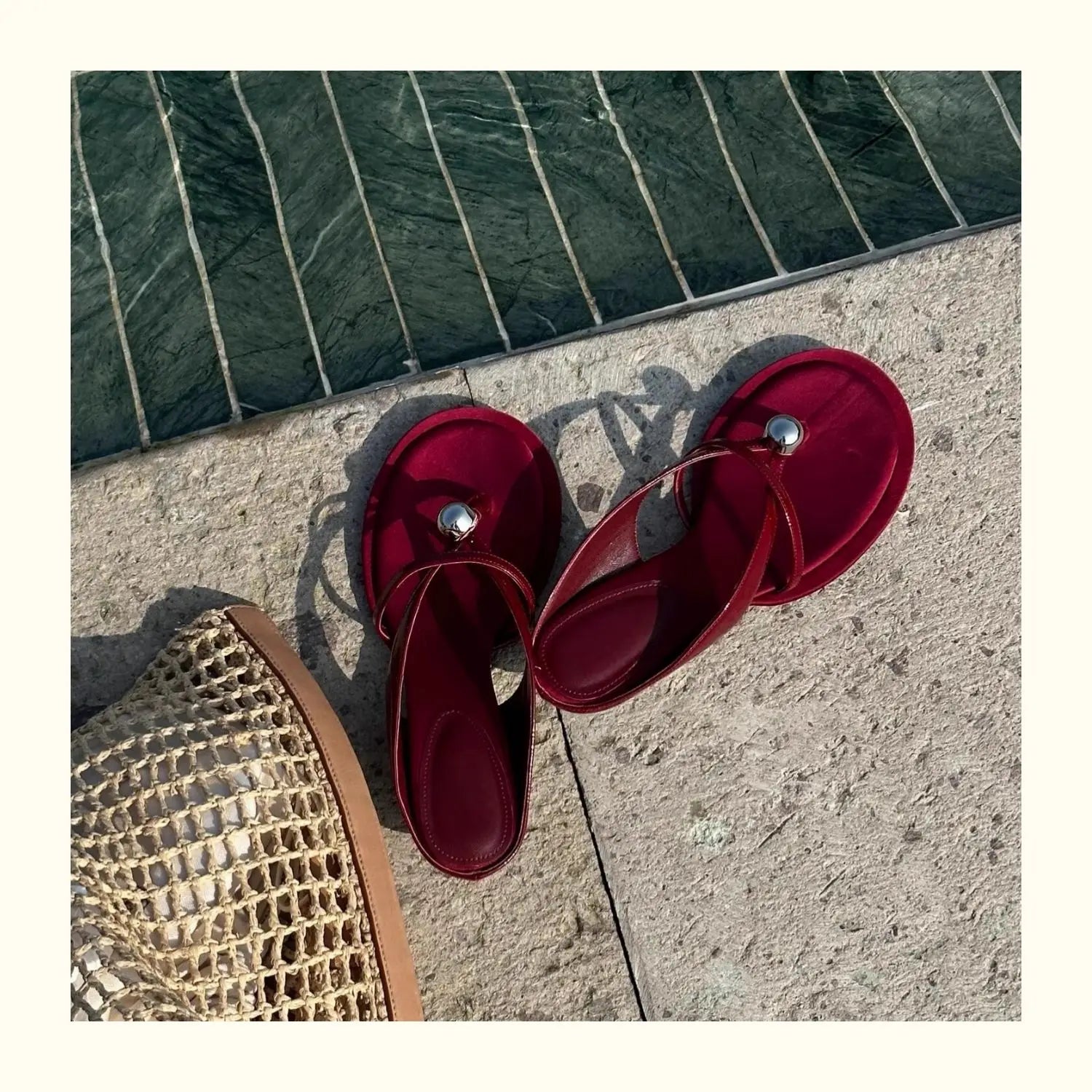 Clip Toe High Heels Sandals Shoes Woman Brand Beach Flip Flops Shoes Slingback Slides