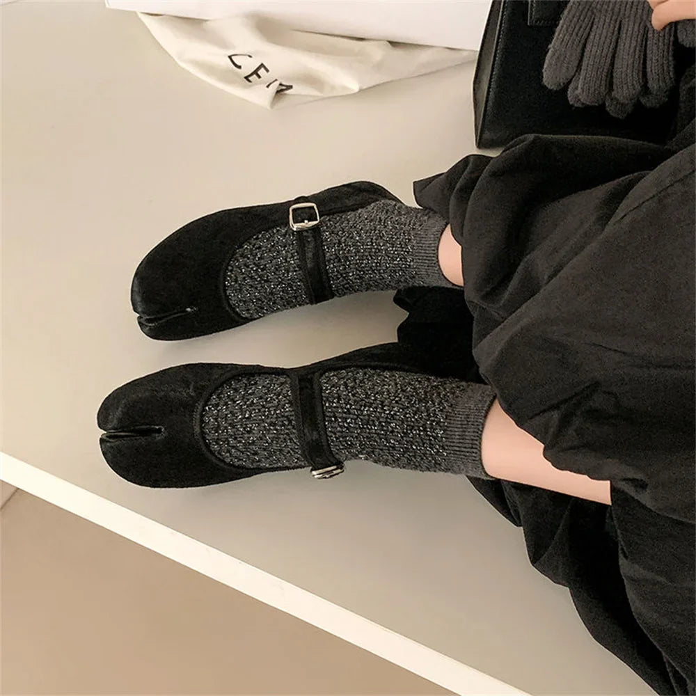 Mary Jane Horsehair Loafers Single Shoes Flats Woman Flats Street Shoes