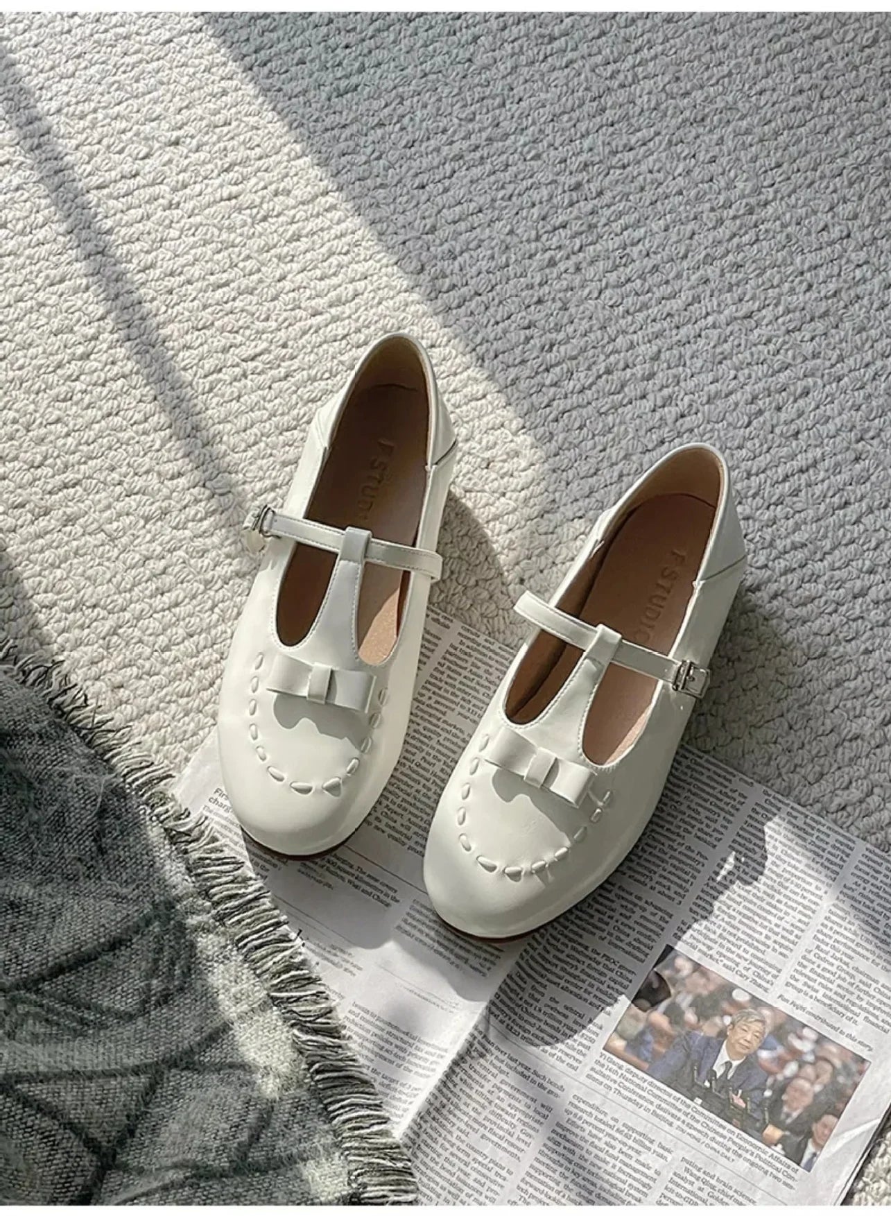 Pointed Toe Buckle Strap Flat Shoes Roman Retro Solid Color Casual Shallow Mouth Flats Comfy Soft Flat Shoes