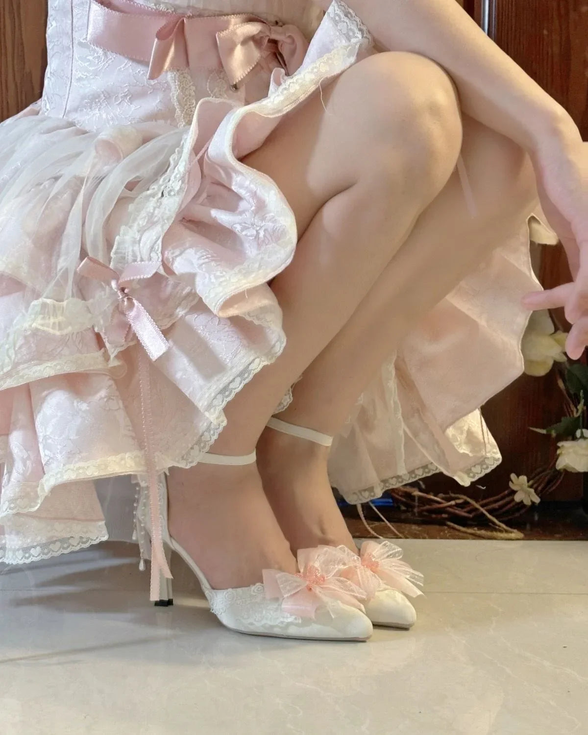 Y2K Heels Lolita White Shoes Mary Jane Shoes Shoes Woman Weddings Bridal Shoes
