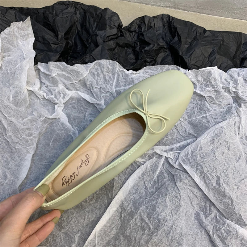 Flats Ballerina Shoes Brand Square Toe Flat Ballet Shoe Casual Slip On Loafers zapato