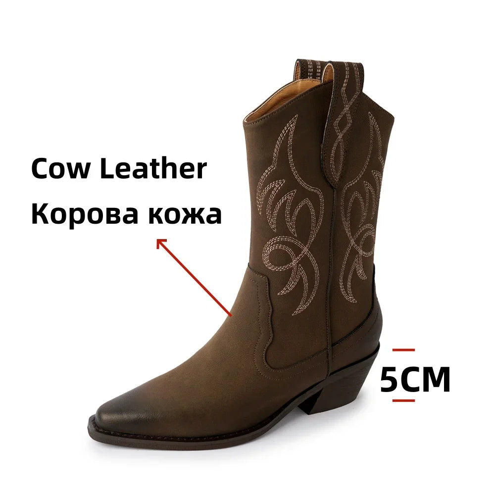 Embroidered Western Cowboy Boots