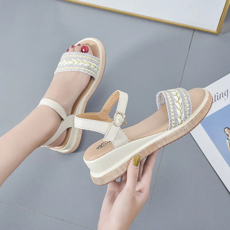 Size 31 32 33 Wedge Sandals Open Toe Shoes Large Size 41-44 Platform Open Toe Shoes