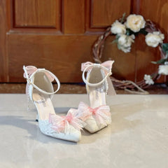 Y2K Heels Lolita White Shoes Mary Jane Shoes Shoes Woman Weddings Bridal Shoes
